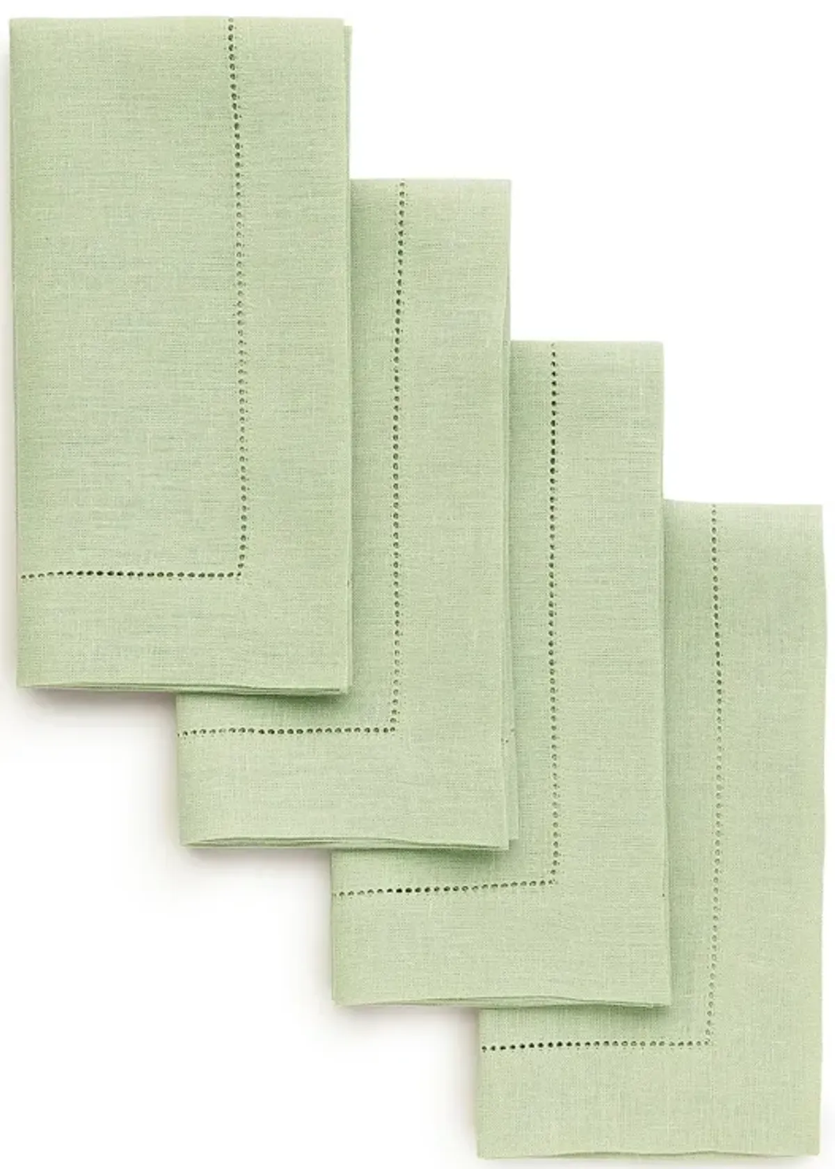 Solino Home 100% Pure Linen Dinner Napkins 20 x 20 Inch Set of 4 - Classic Hemstitch