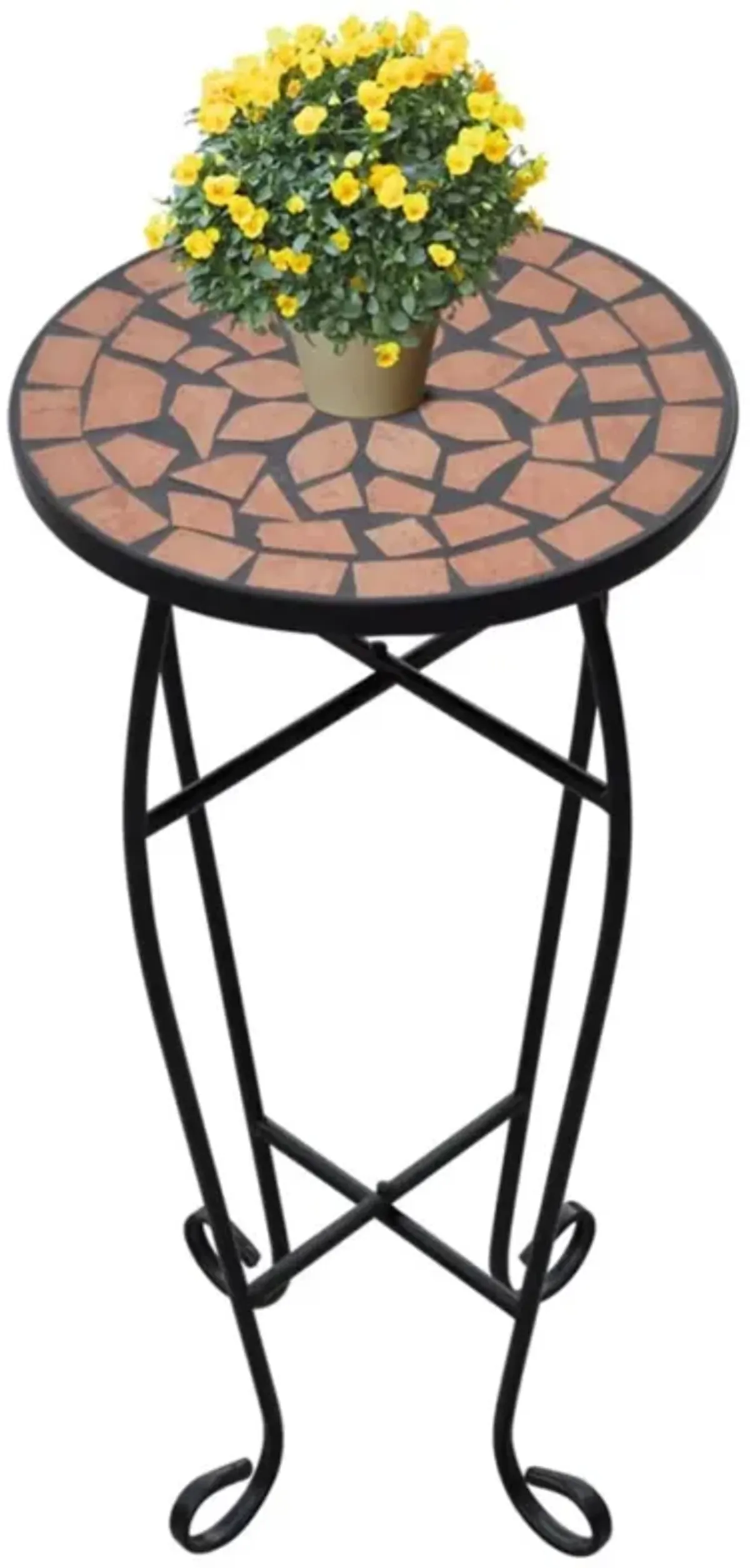 vidaXL Mosaic Side Table Plant Table Terracotta