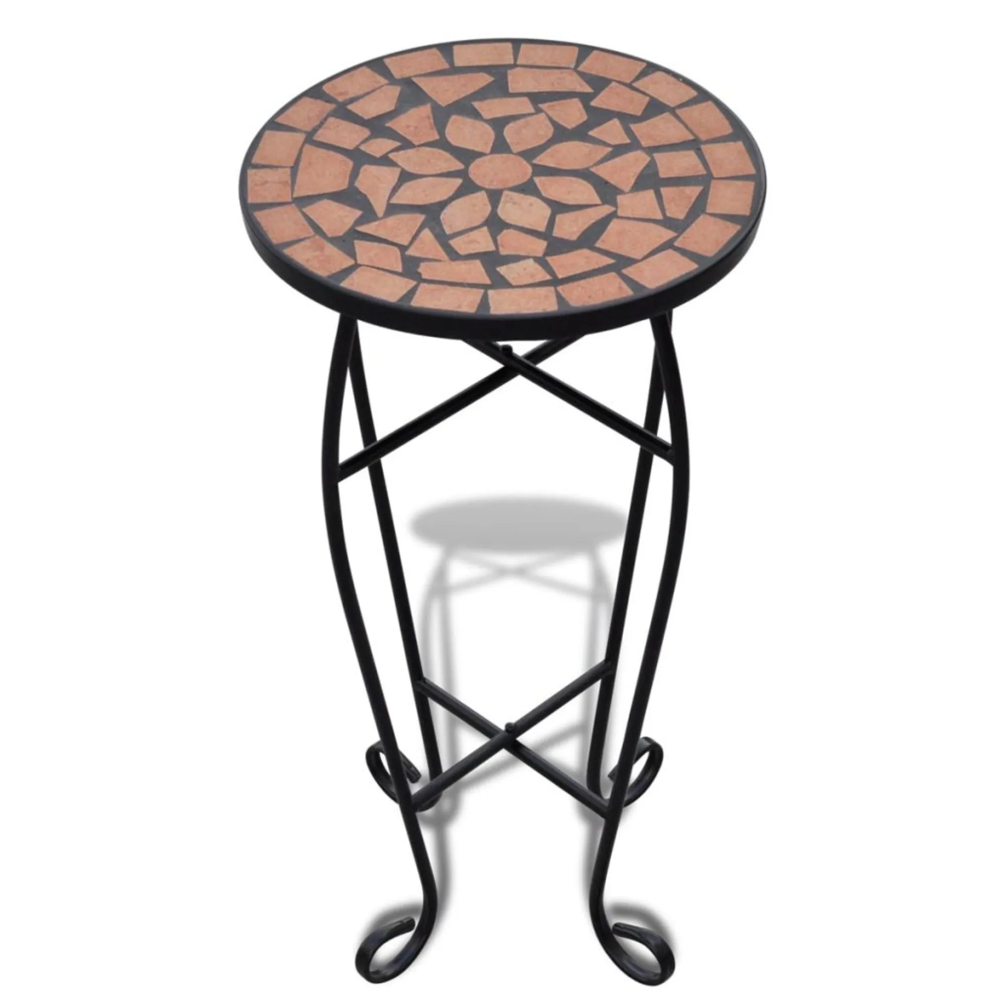 vidaXL Mosaic Side Table Plant Table Terracotta