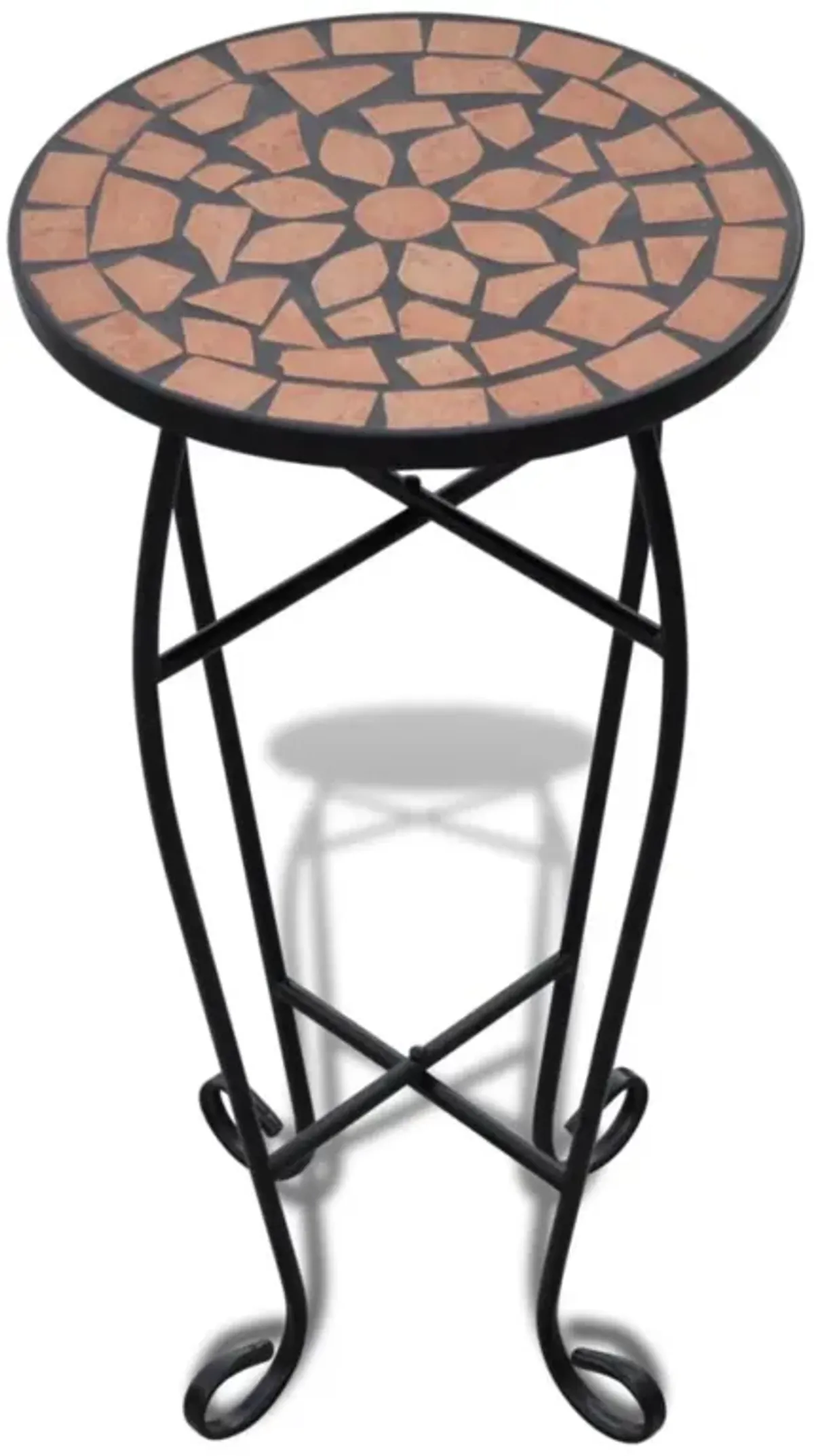 vidaXL Mosaic Side Table Plant Table Terracotta