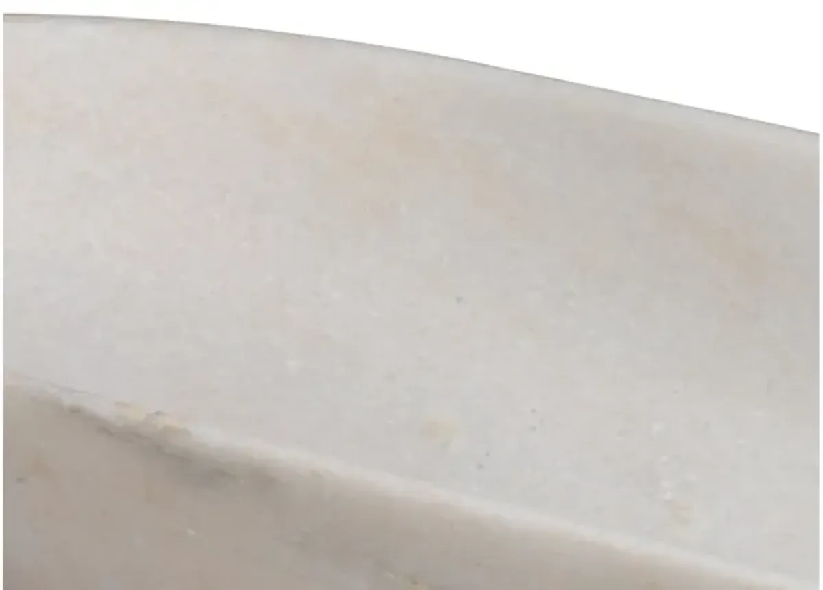 Long Oval White Marble Bowl