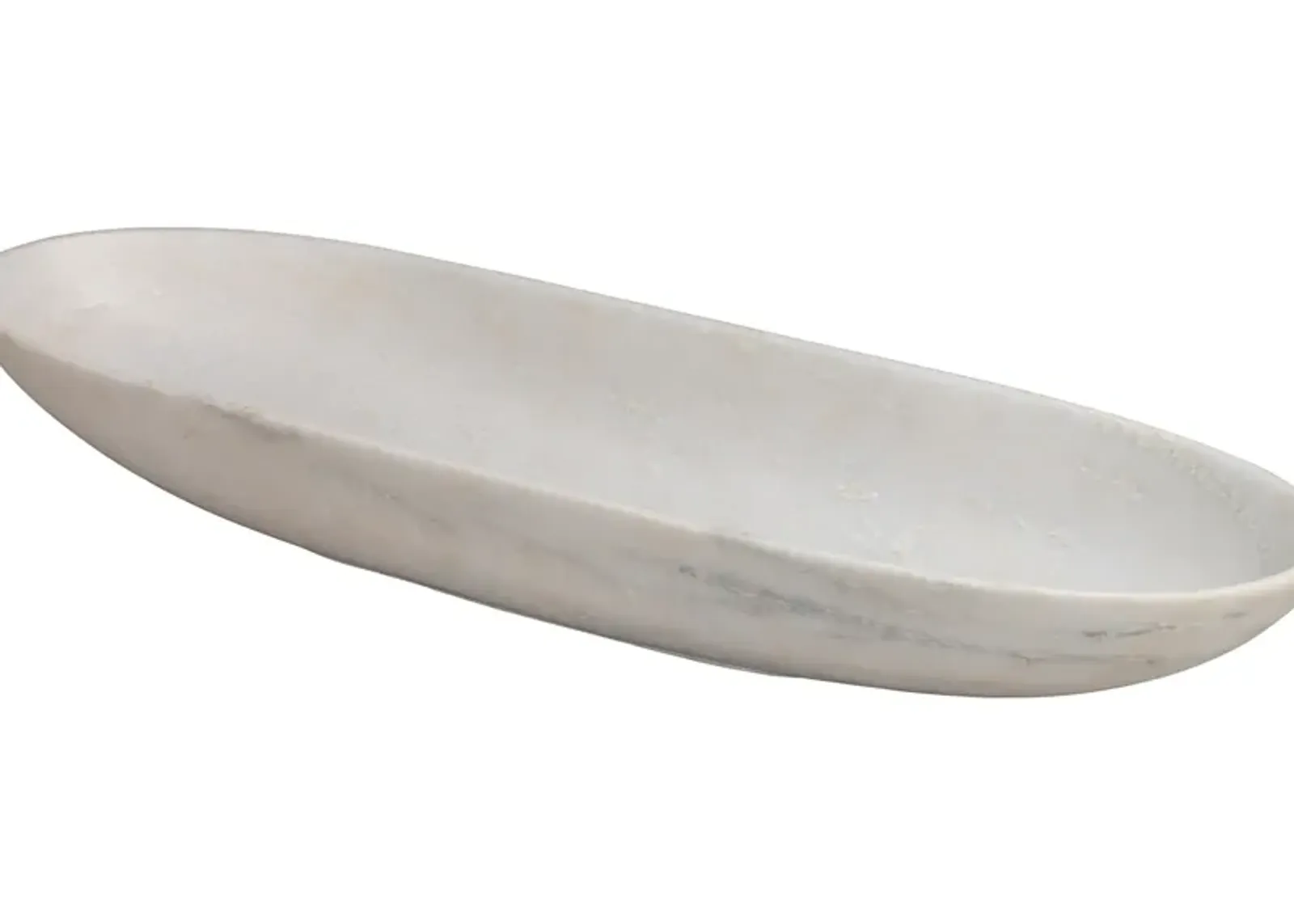 Long Oval White Marble Bowl