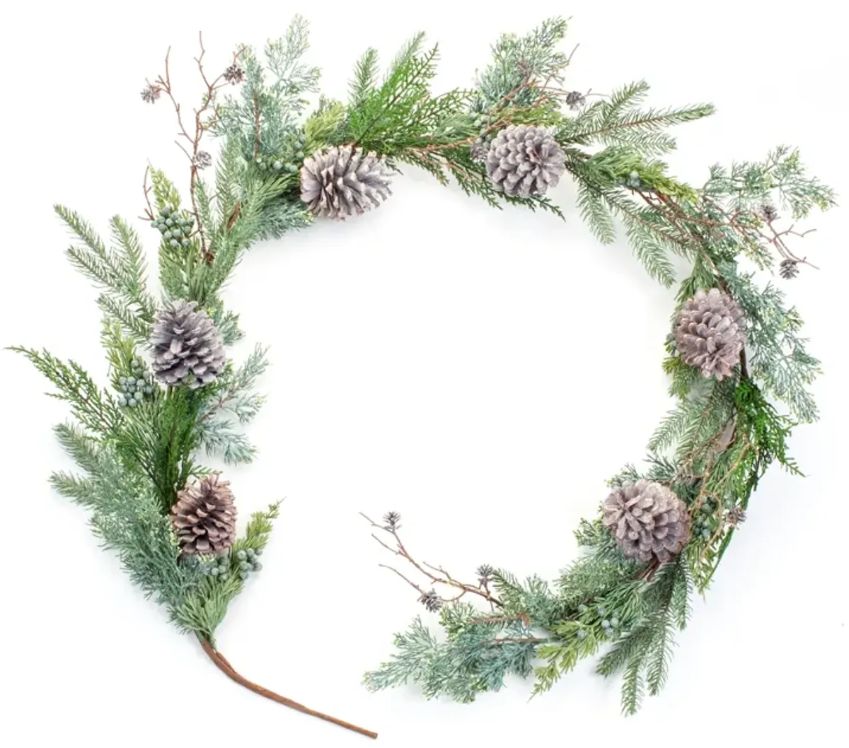 Juniper and Pine Garland for Holiday and Winter Home Décor (Set of 2)