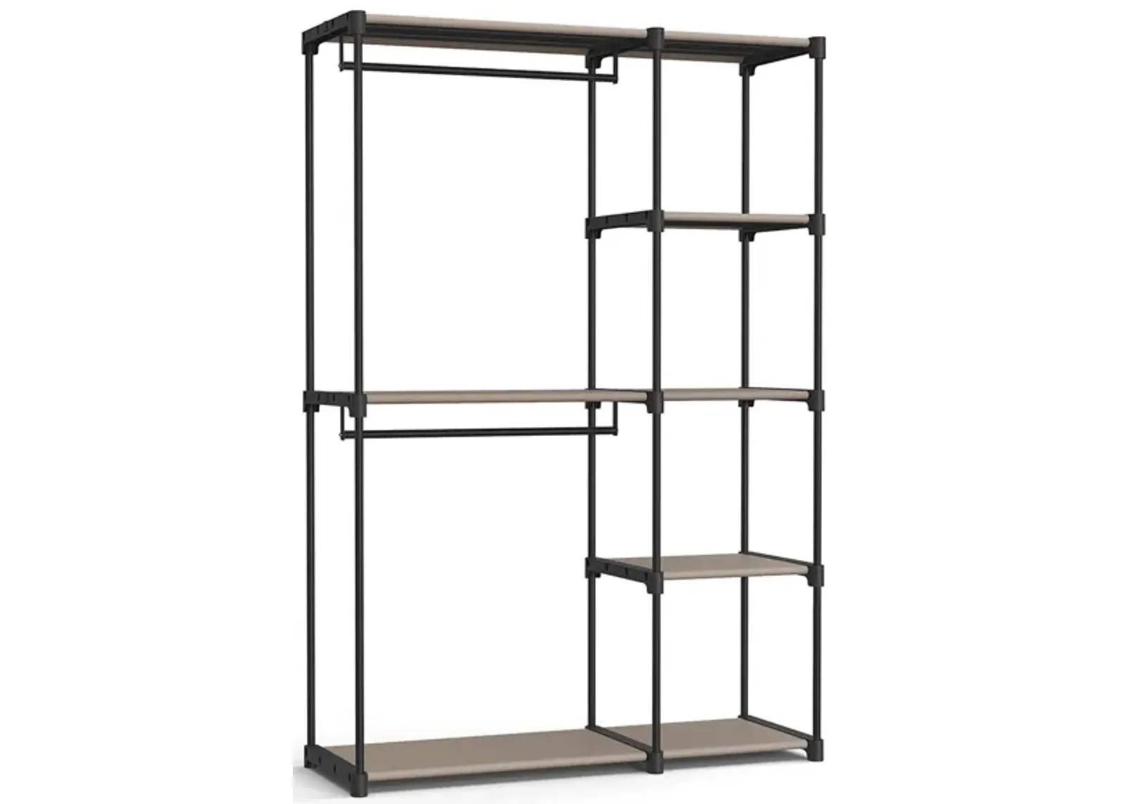 Freestanding Closet Organizer, Portable Wardrobe with Hanging Rods