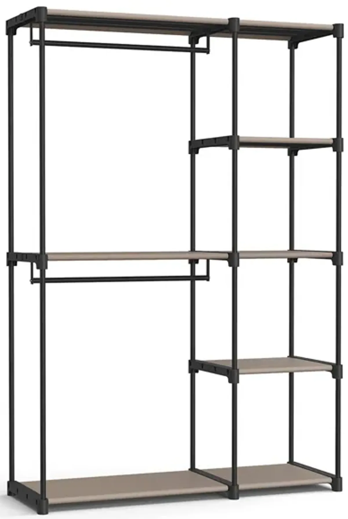 Freestanding Closet Organizer, Portable Wardrobe with Hanging Rods