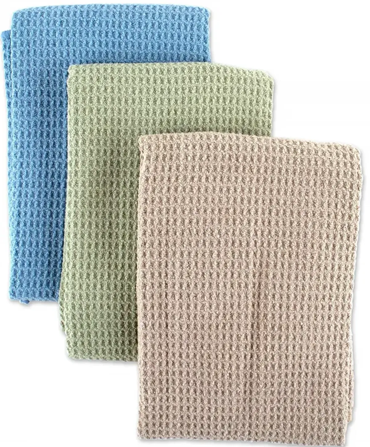 Set of 3 Assorted Micro Waffle Weave Dish Towels  9"