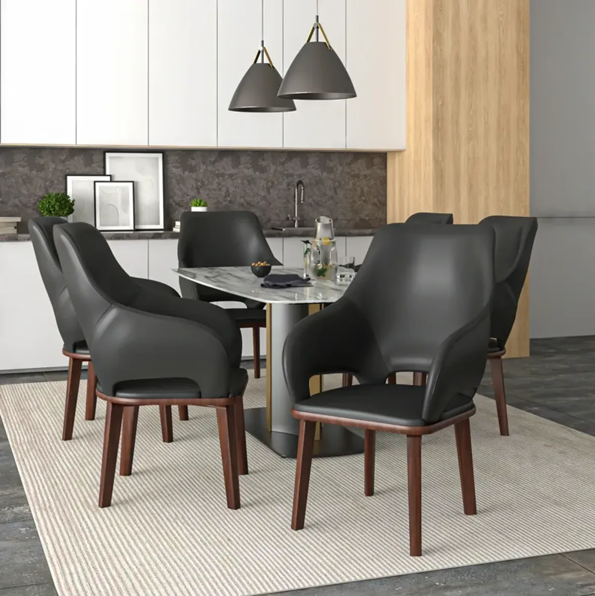 LeisureMod Vivara Collection Modern Dining Chair