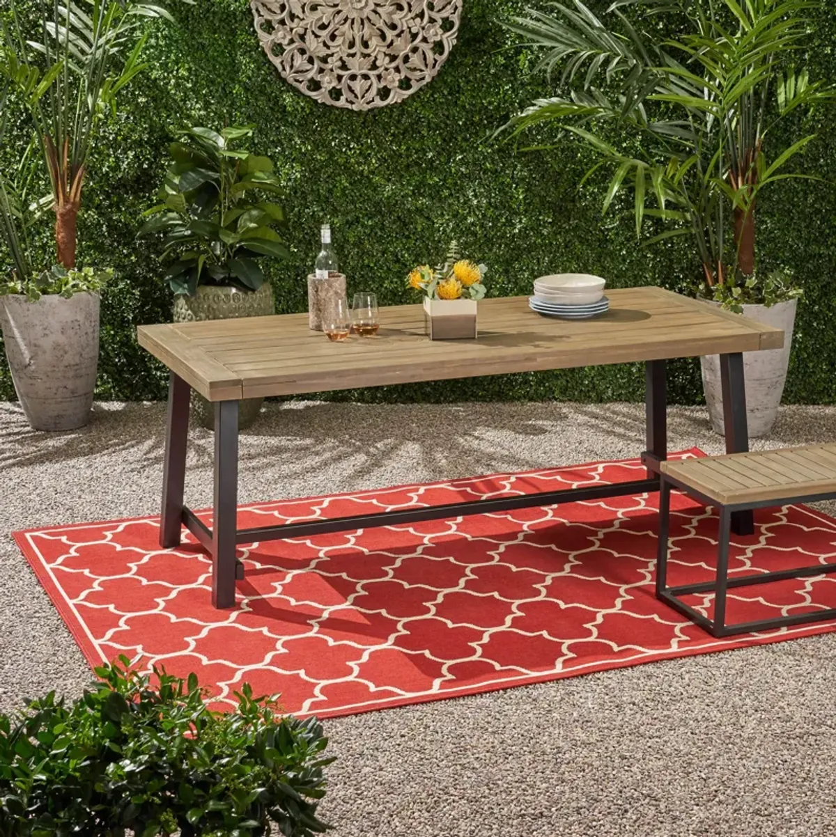 Christopher Knight Home® Outdoor Dining Table Farmhouse Bistro Table