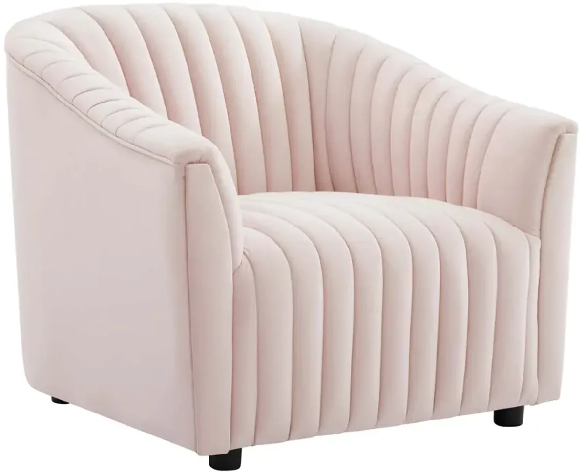 Announce Performance Velvet Channel Tufted Armchair