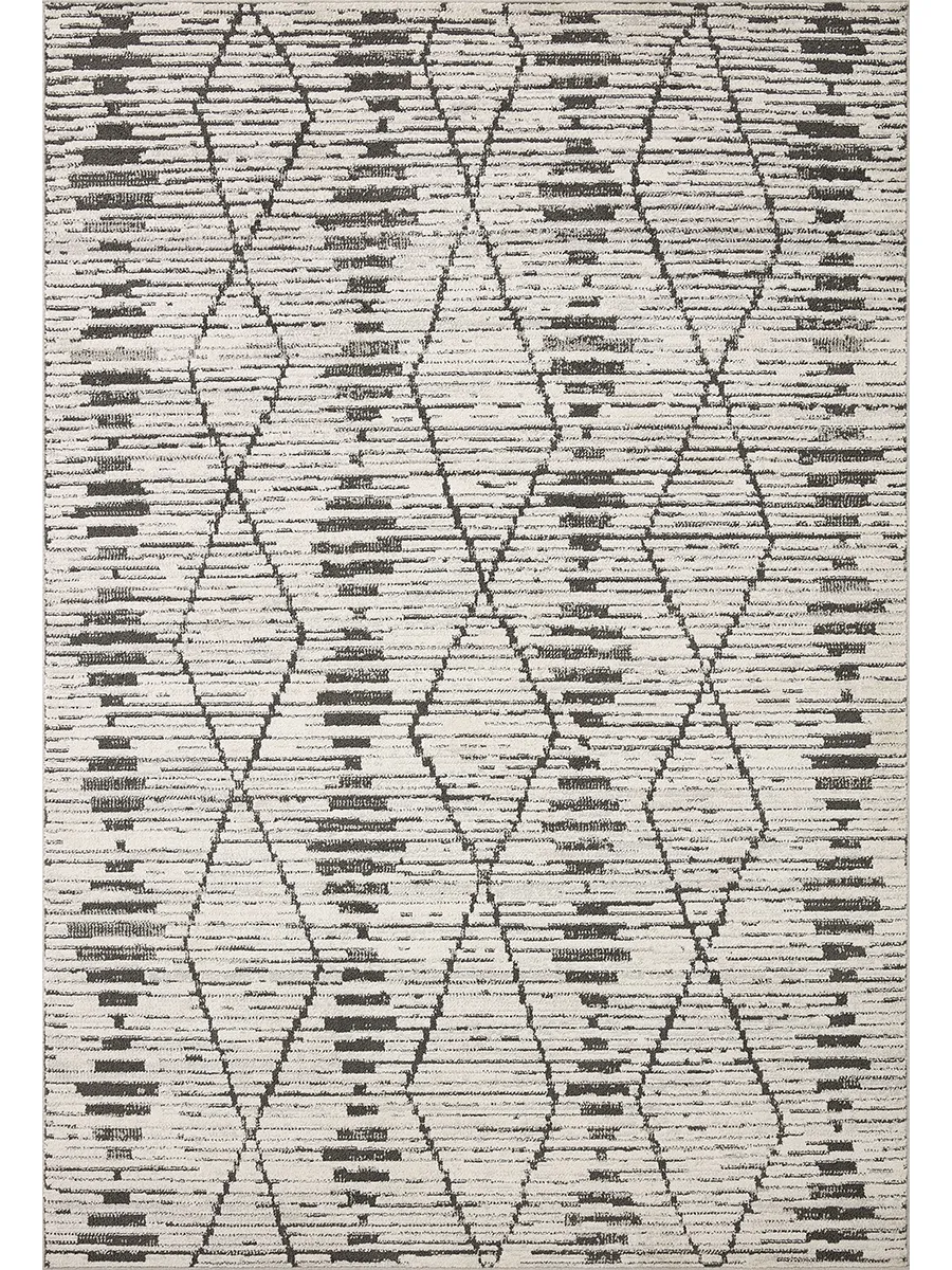 Kamala KAM02 Charcoal/Dove 4' x 6' Rug