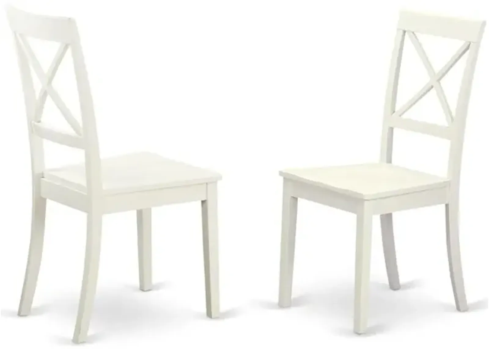 East West Furniture Boston  X-  back    Chair  for  dining  room  with    Wood  Seat,  Set  of  2