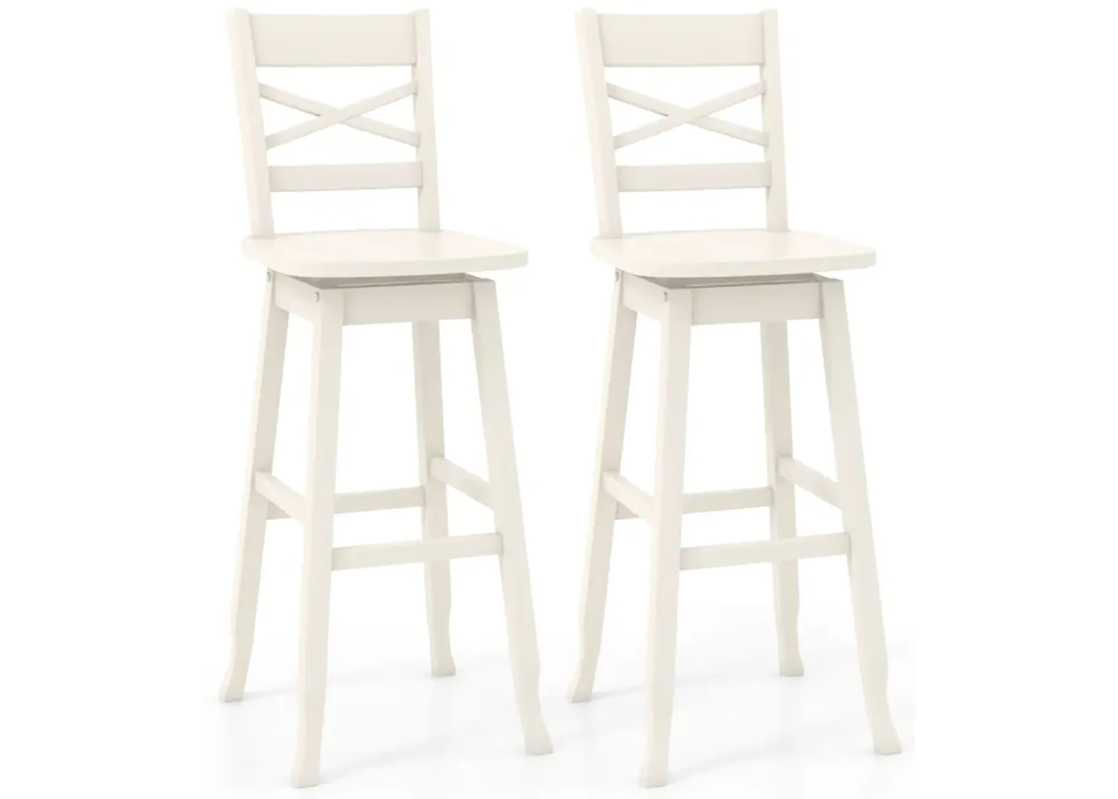 Swivel 30-Inch Bar Height Stool Set of 2 with Footrest