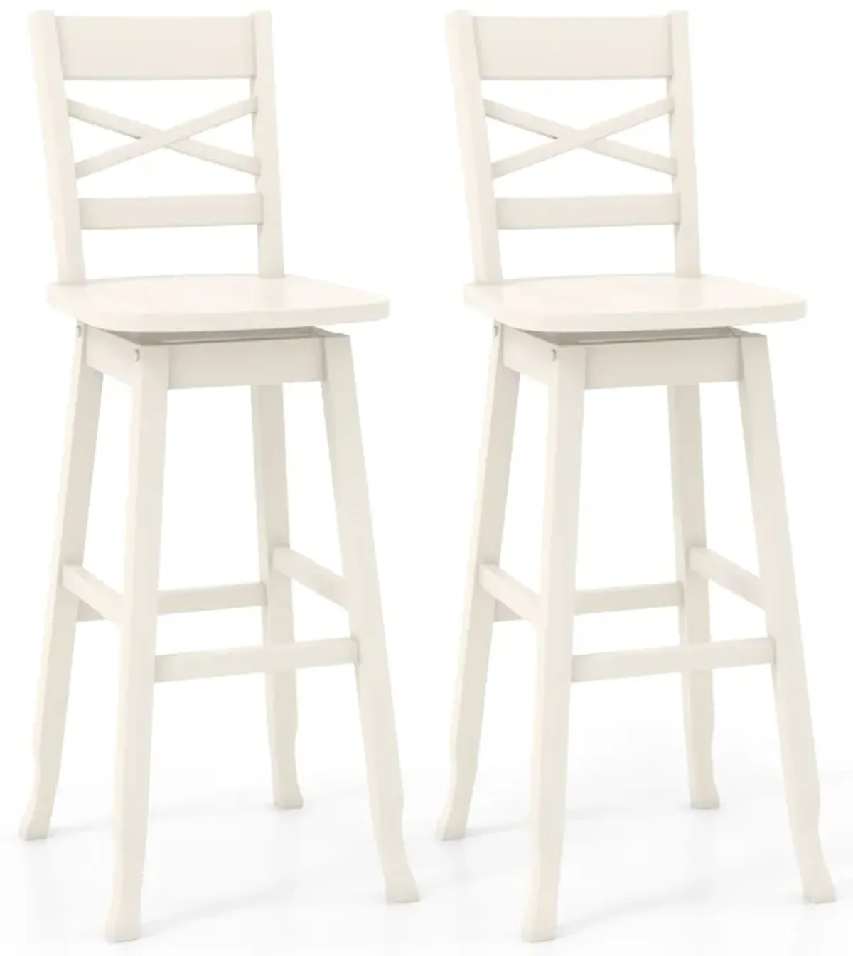 Swivel 30-Inch Bar Height Stool Set of 2 with Footrest