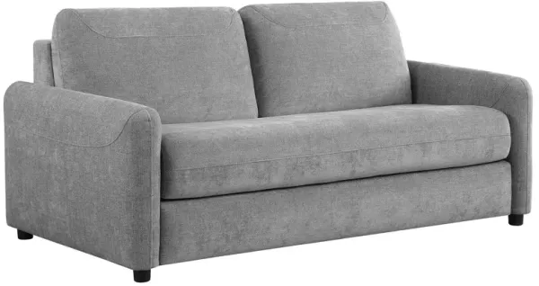 Rilia Sofa Sleeper with Queen Mattress, Classic Gray Fabric, 74 Inch - Benzara
