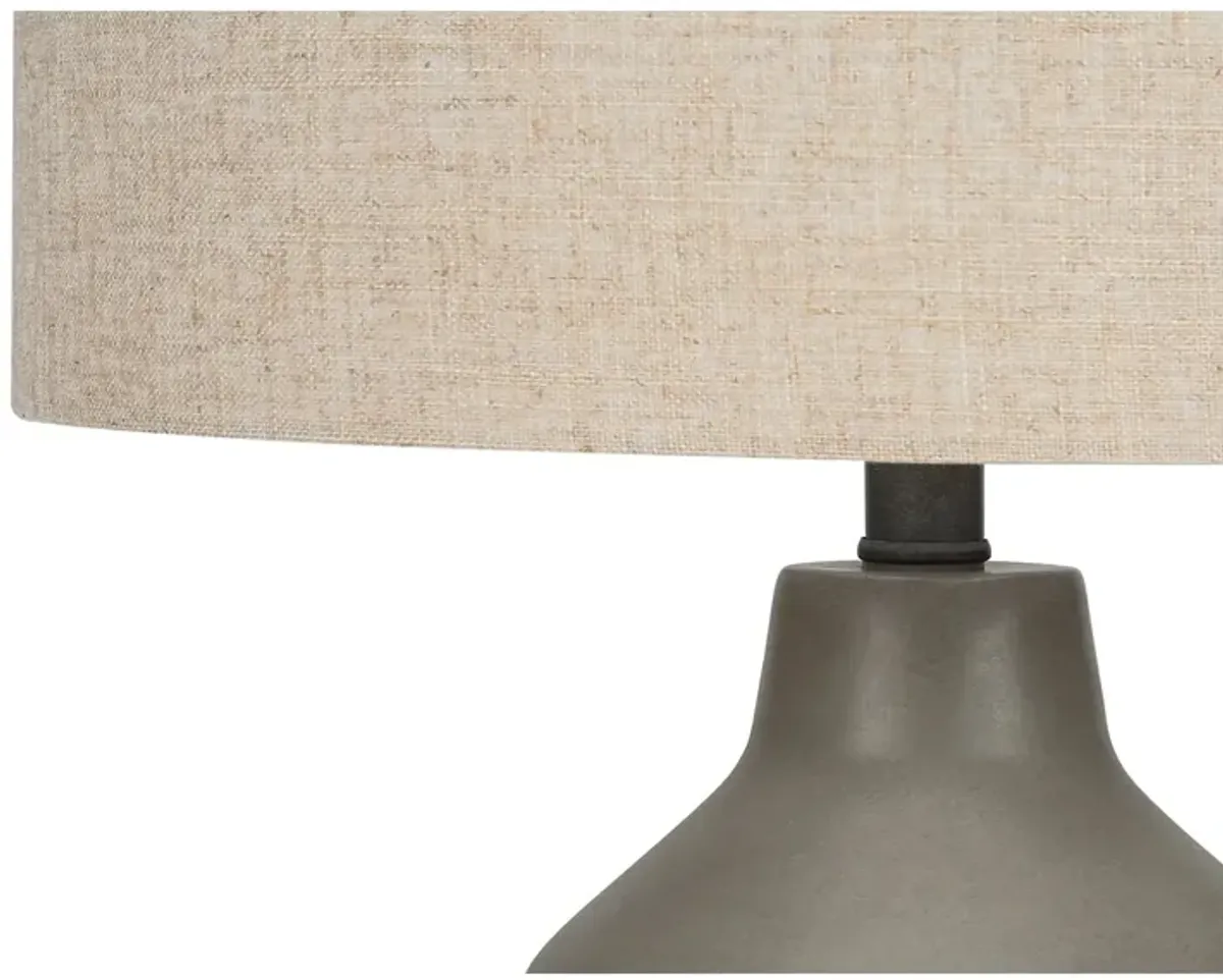 Monarch Specialties I 9701 - Lighting, 24"H, Table Lamp, Black Concrete, Grey Shade, Contemporary