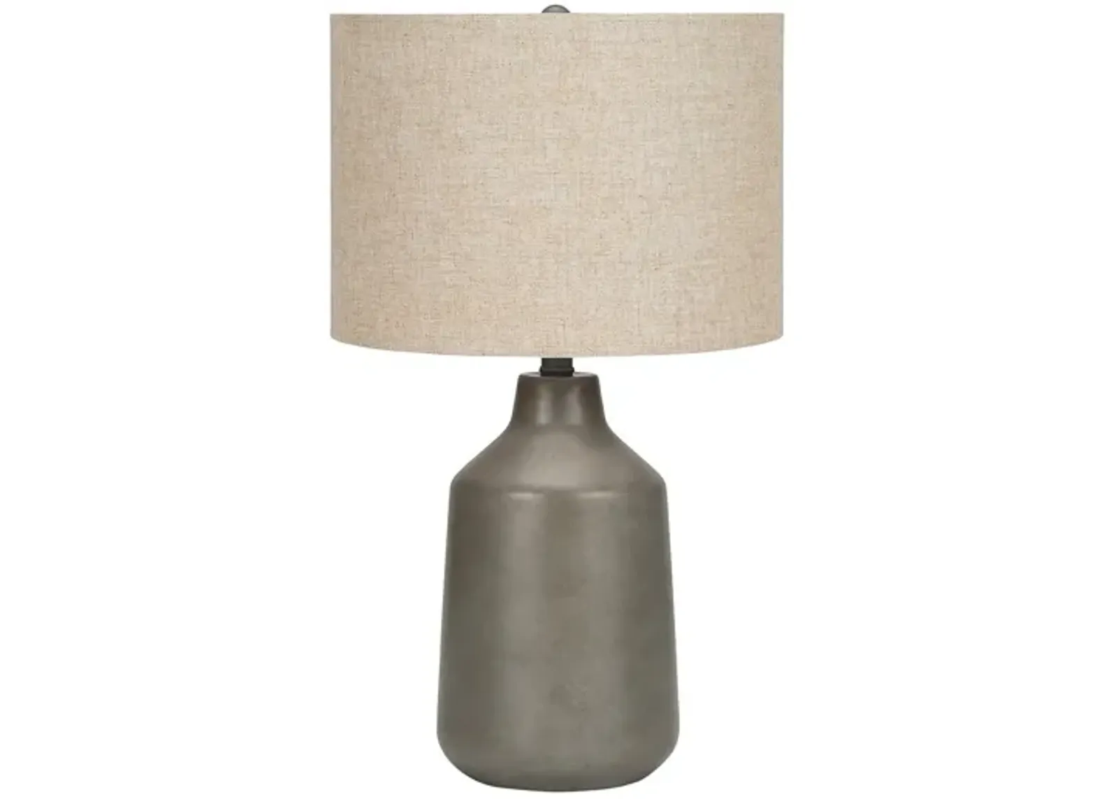 Monarch Specialties I 9701 - Lighting, 24"H, Table Lamp, Black Concrete, Grey Shade, Contemporary