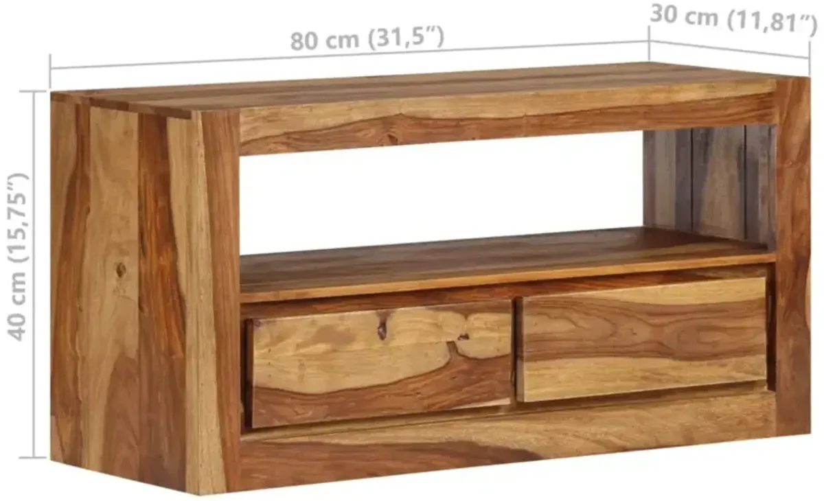 vidaXL TV Cabinet Solid Sheesham Wood 31.5"x11.8"x15.7"