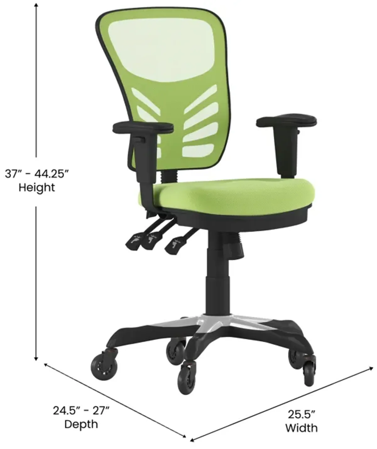 Nicholas Mid-Back   Mesh Multifunction Executive Swivel Ergonomic Office Chair with Adjustable Arms and Transparent Roller Wheels