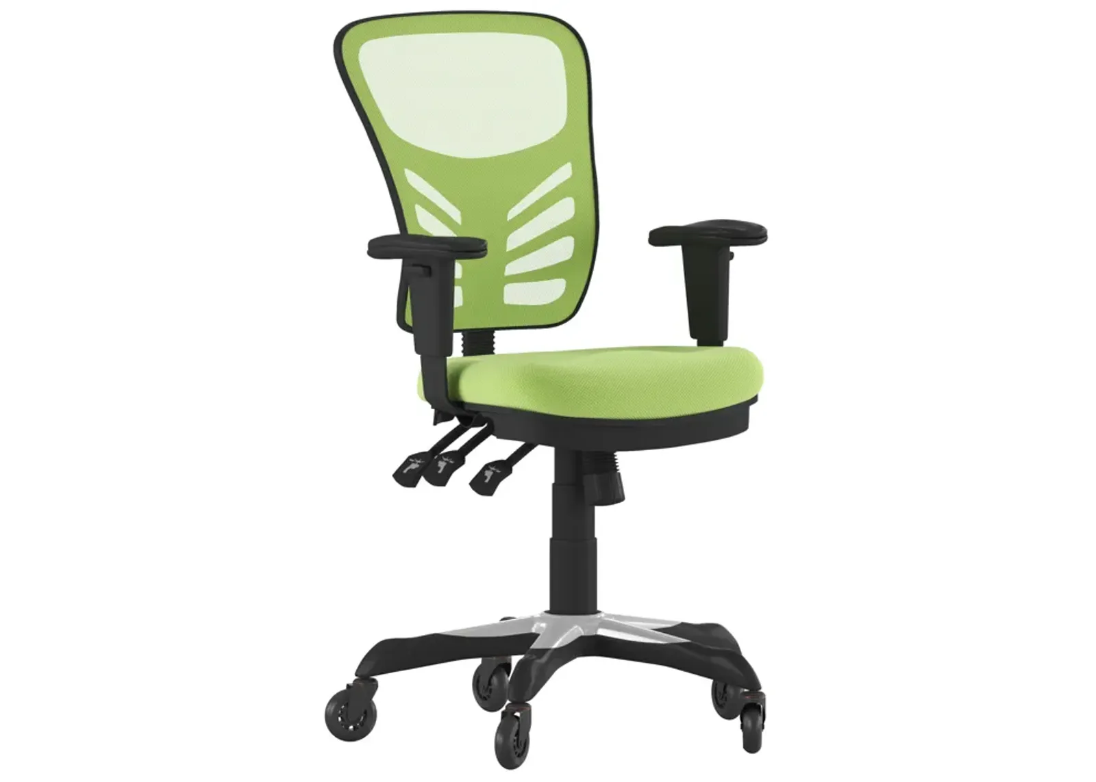 Nicholas Mid-Back   Mesh Multifunction Executive Swivel Ergonomic Office Chair with Adjustable Arms and Transparent Roller Wheels