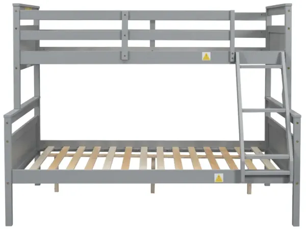 Merax Twin over Full Bunk Bed with Ladder and Guardrail