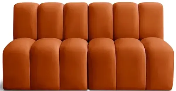 Meridian Furniture Arc Cognac Velvet Modular Sofa