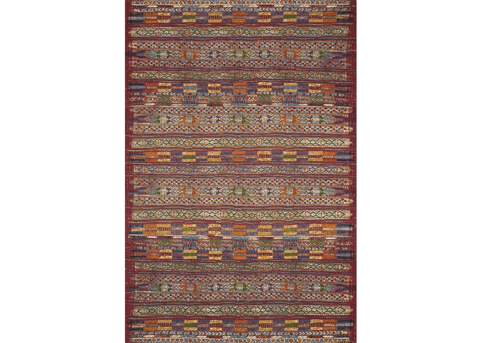 Mika MIK09 Red/Multi 5'3" x 7'8" Rug