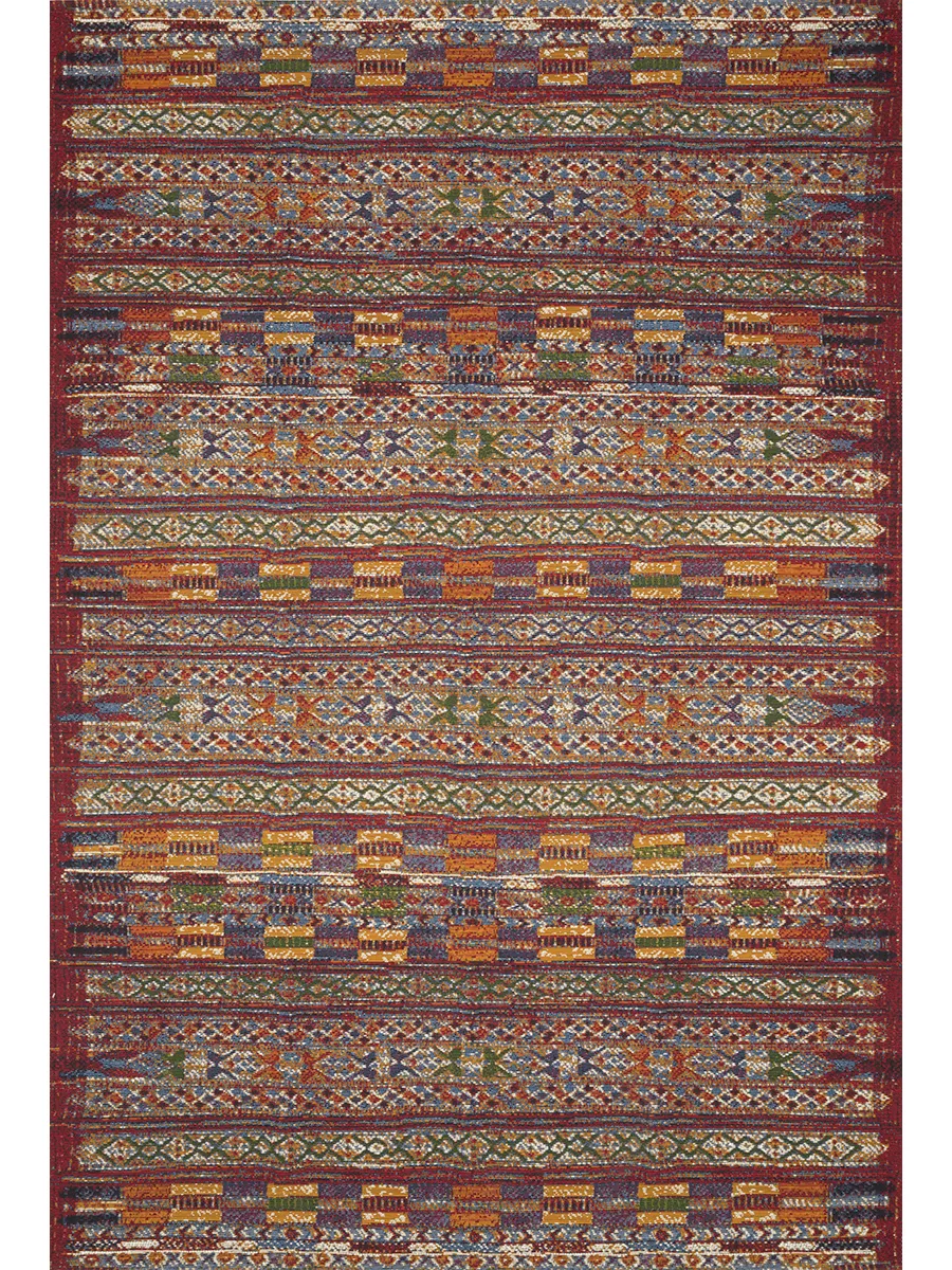 Mika MIK09 Red/Multi 5'3" x 7'8" Rug