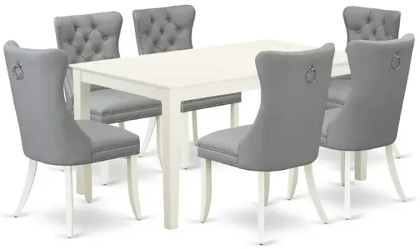 7 Piece Dining Table Set Contains a Rectangle Modern Dinette Table