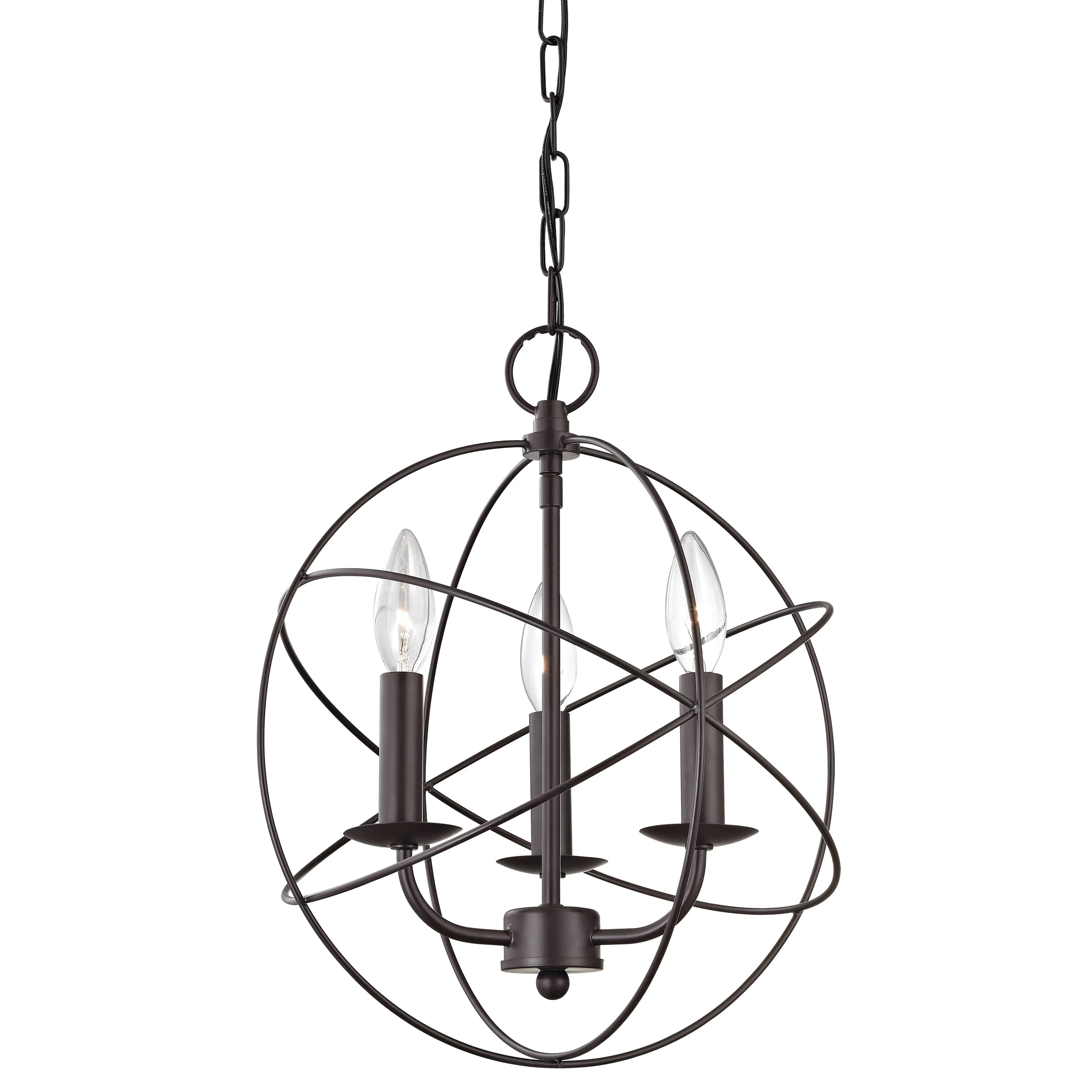 Williamsport 13'' Wide 3-Light Bronze Chandelier