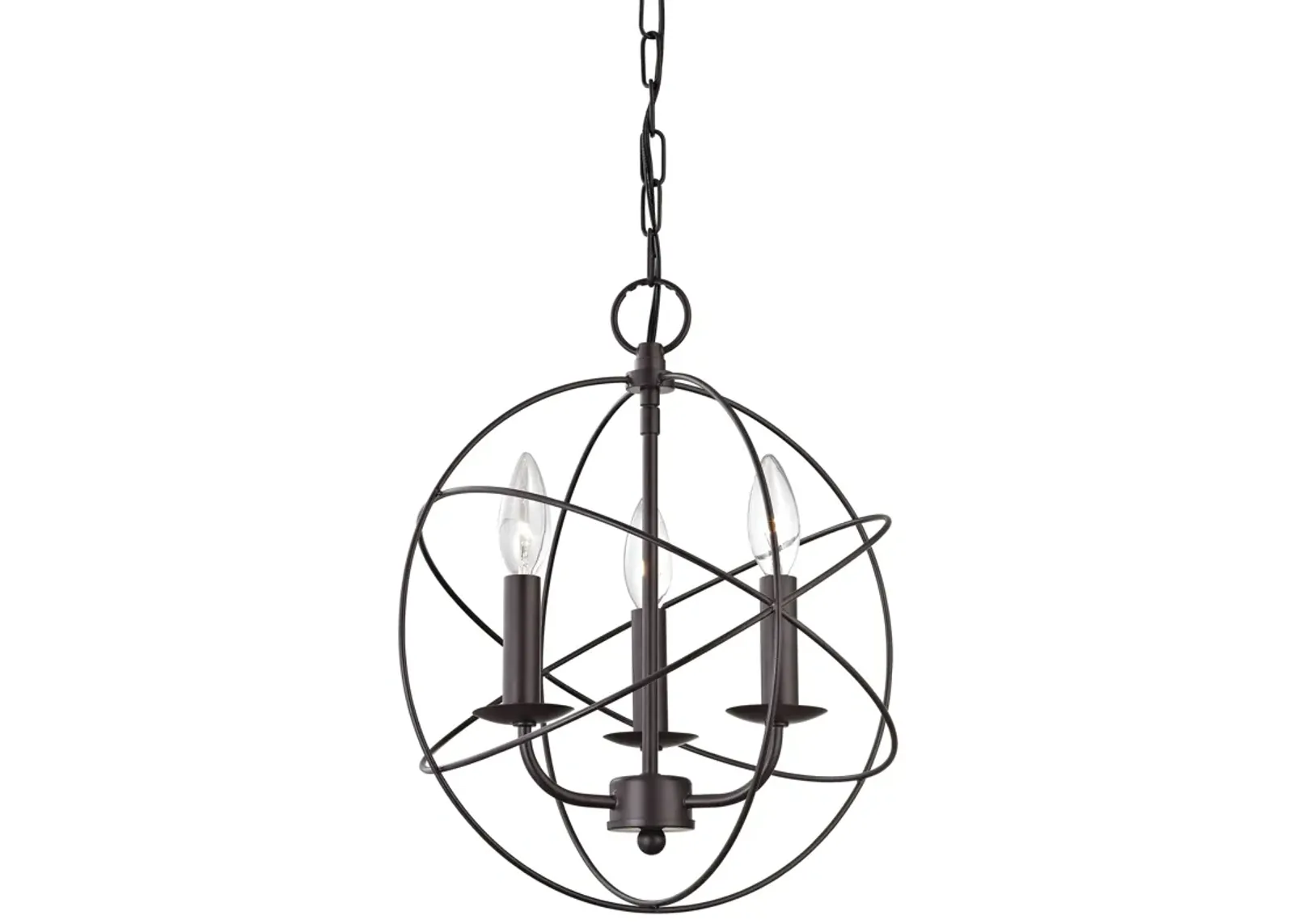 Williamsport 13'' Wide 3-Light Bronze Chandelier