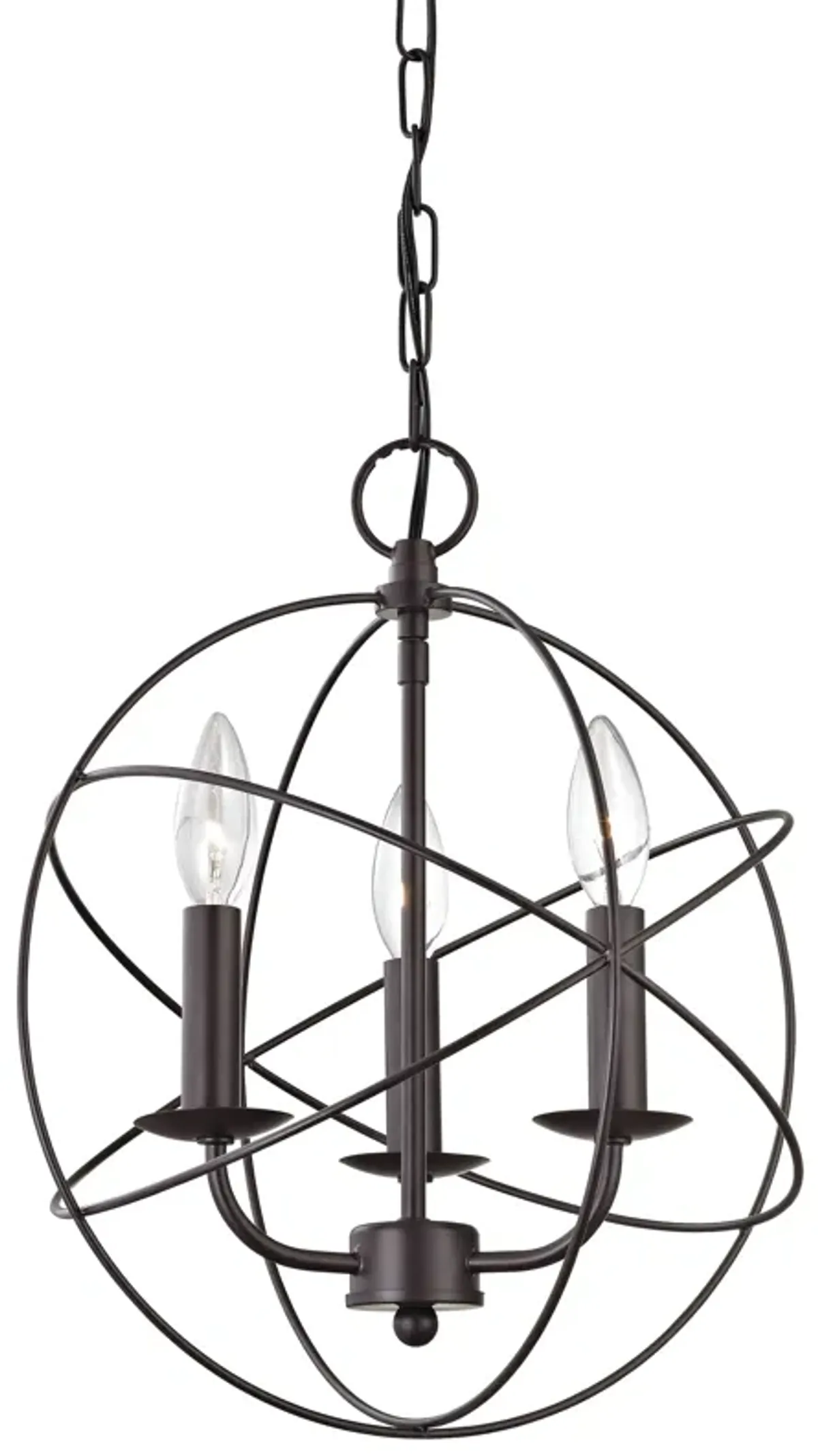 Williamsport 13'' Wide 3-Light Bronze Chandelier