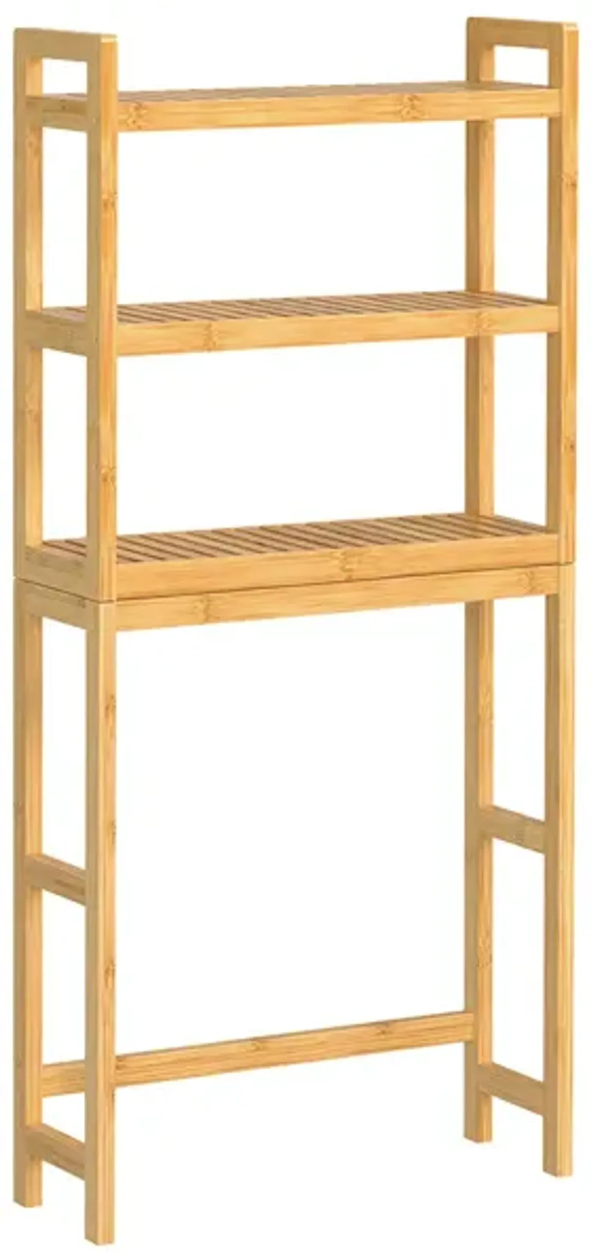 3-Tier Bamboo Bathroom Organizer with Adjustable Shelves – Over-The-Toilet Storage