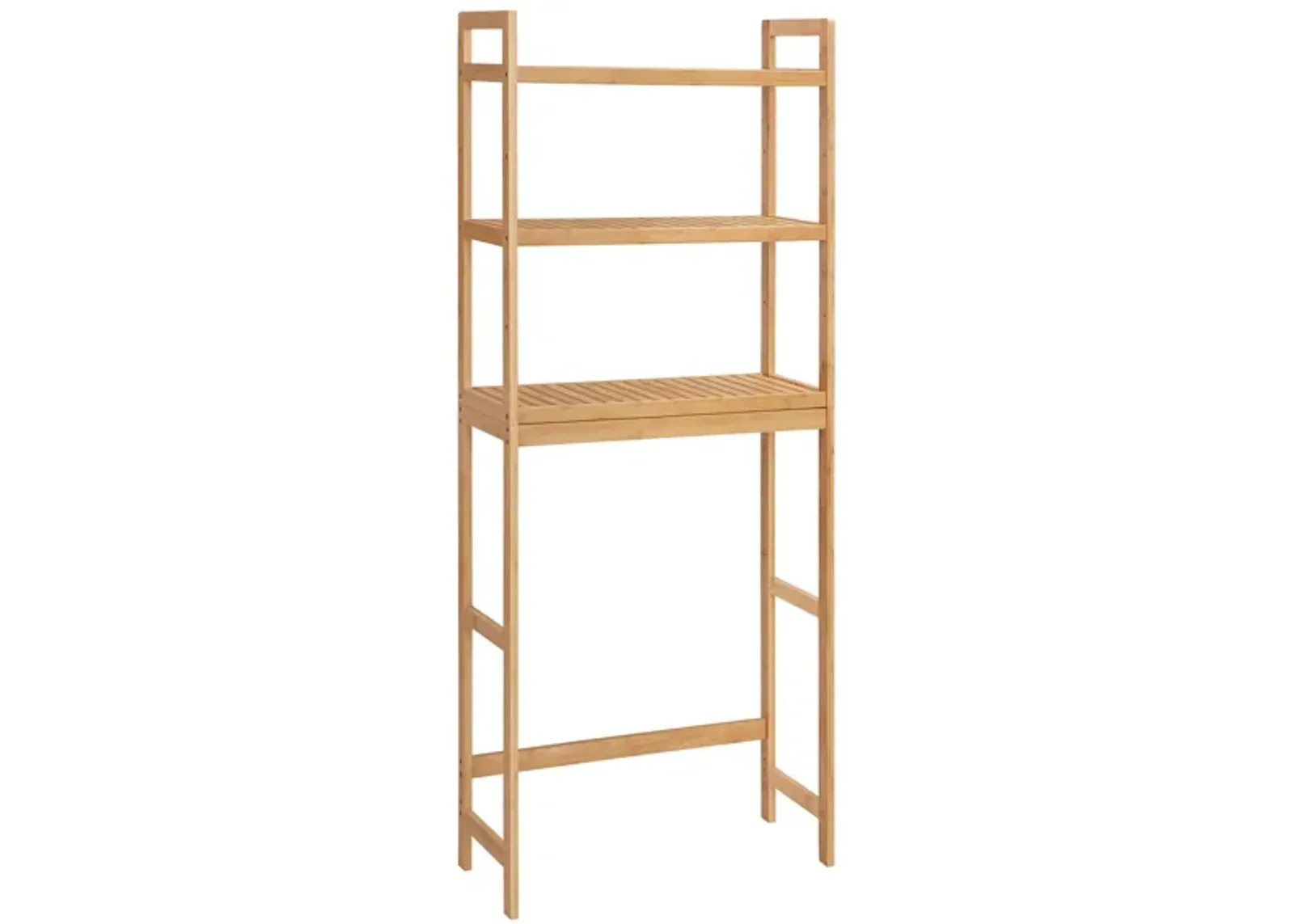 3-Tier Bamboo Bathroom Organizer with Adjustable Shelves – Over-The-Toilet Storage