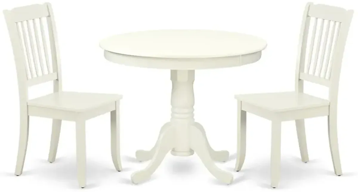 Dining Room Set Linen White, ANDA3-LWH-W