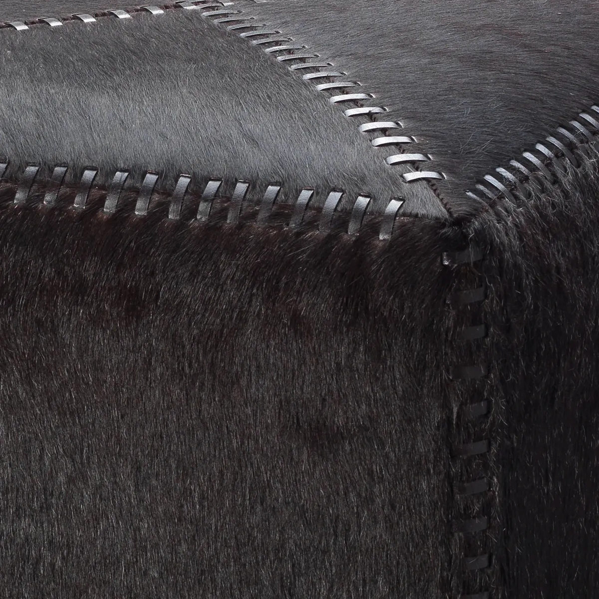 Espresso Small Hair on Hide Ottoman