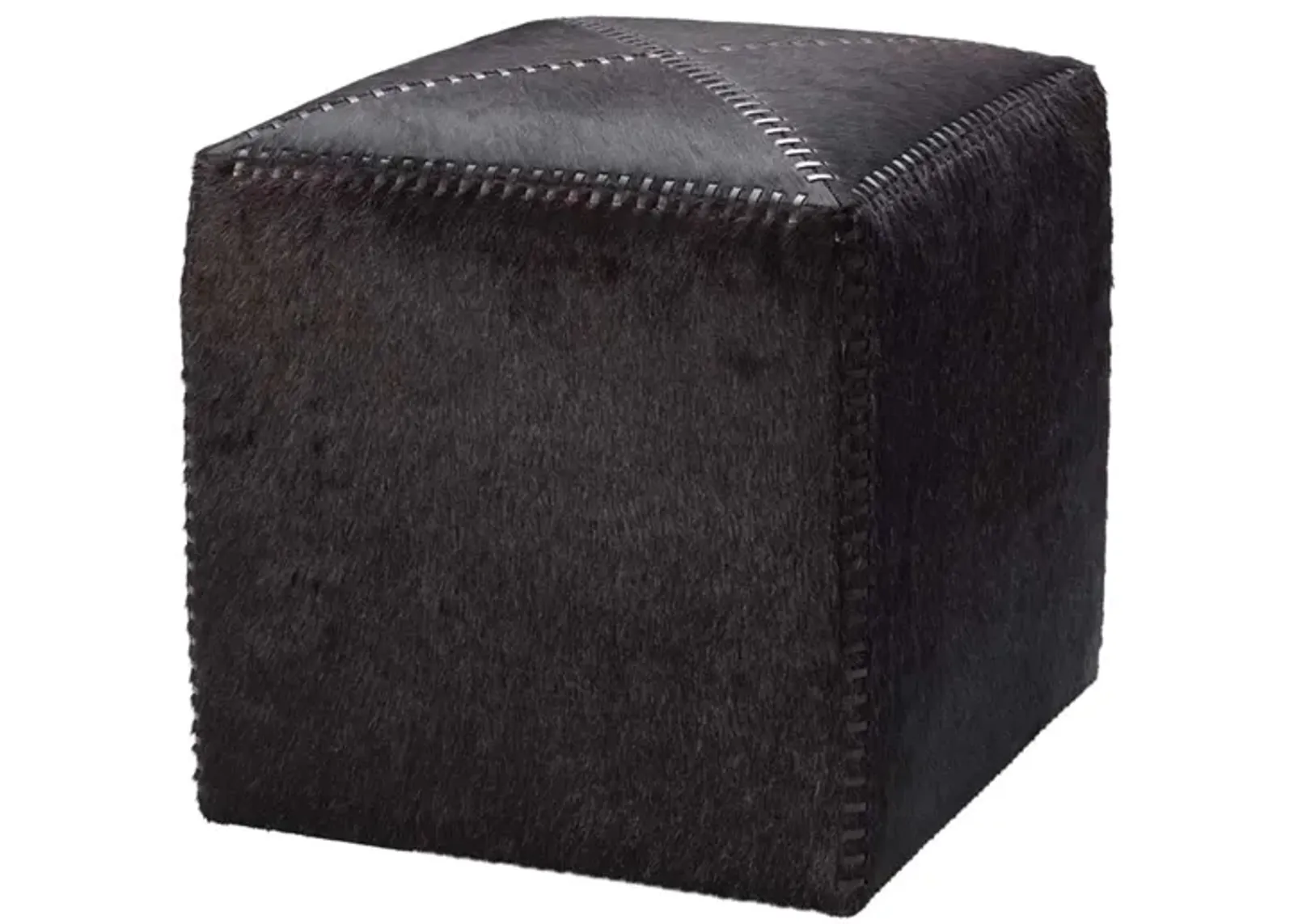 Espresso Small Hair on Hide Ottoman