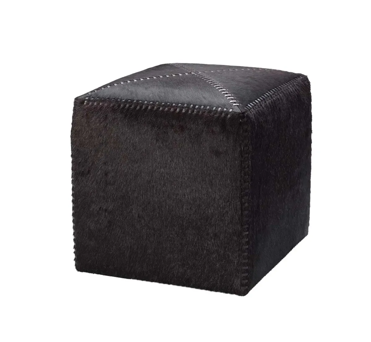 Espresso Small Hair on Hide Ottoman