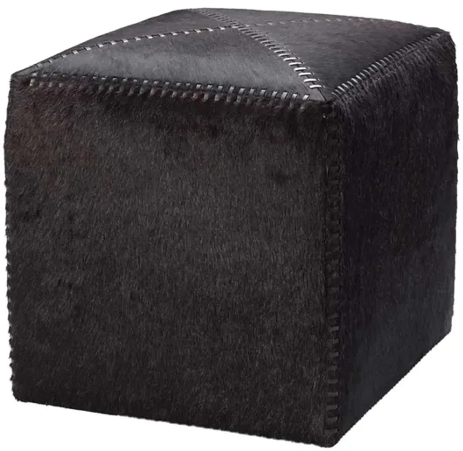 Espresso Small Hair on Hide Ottoman