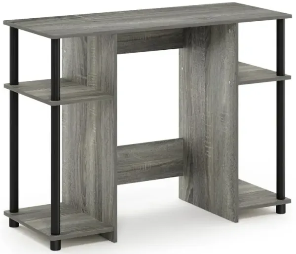 Furinno JAYA Compact Computer Study Desk, French Oak Grey/Black