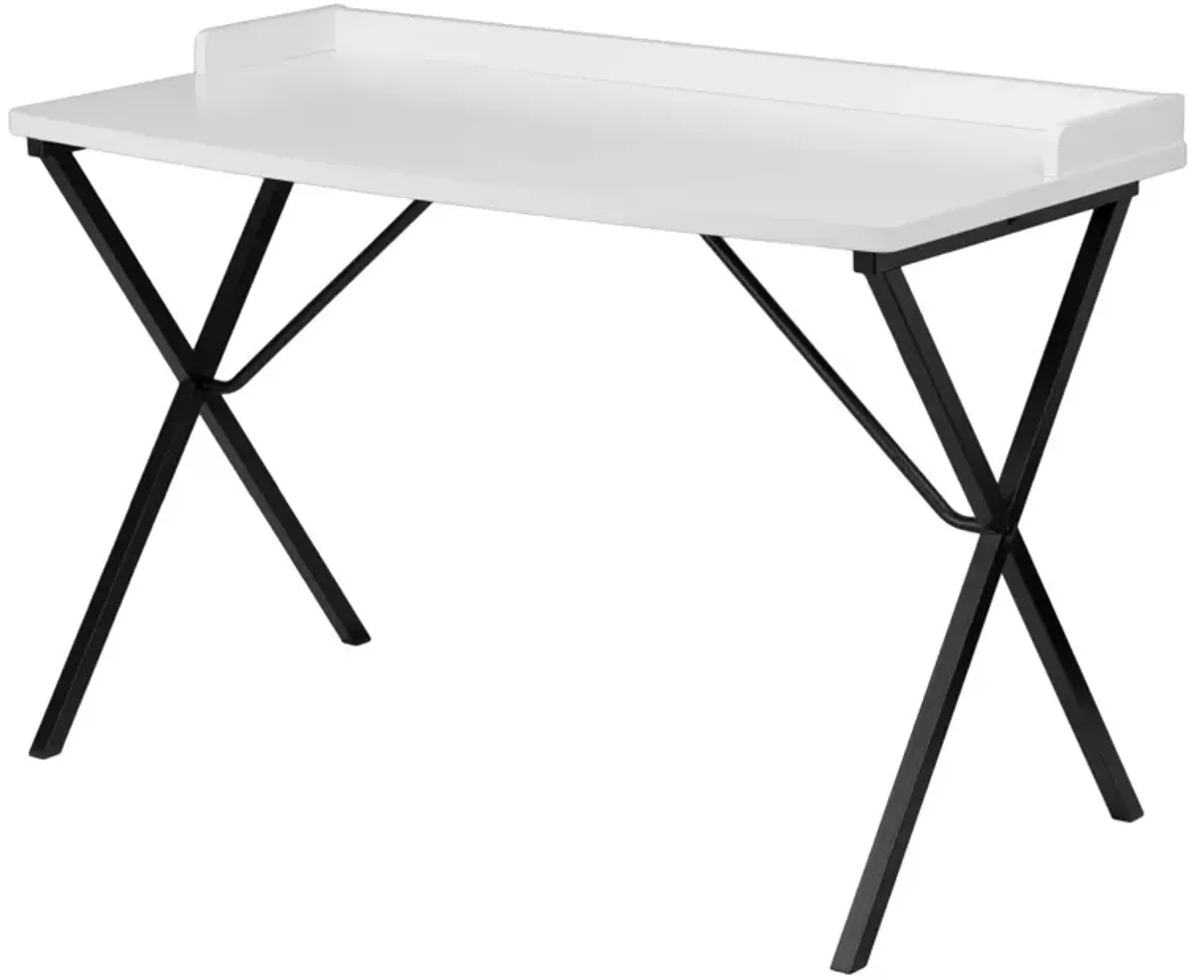 Hivvago White Top Modern Student Teen Adult Writing Table Computer Desk