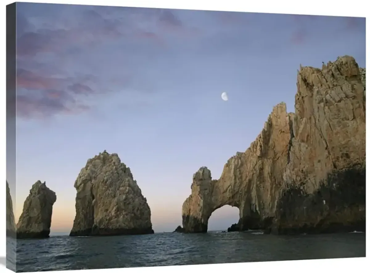 Moon over El Arco, Cabo San Lucas, Mexico-Canvas Art-32x24