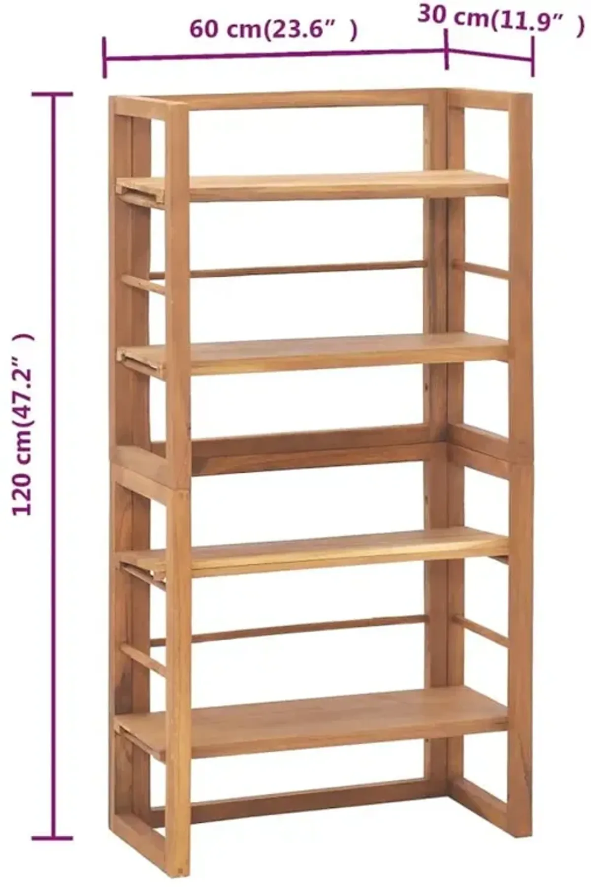 Shelving Unit 23.6"x11.8"x47.2" Solid Teak Wood