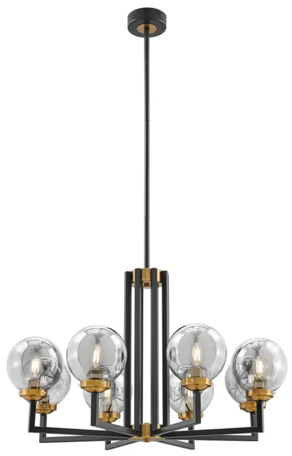 Monachopsis Chandelier Black and Gold Metal 8 Lights Large