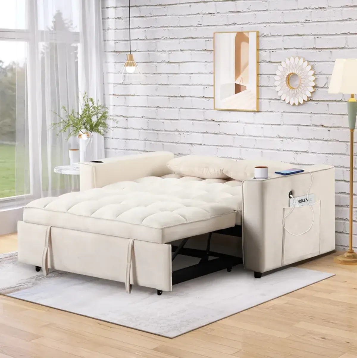 Merax 4-1 Multi-Functional Sofa Bed with Cup Holder