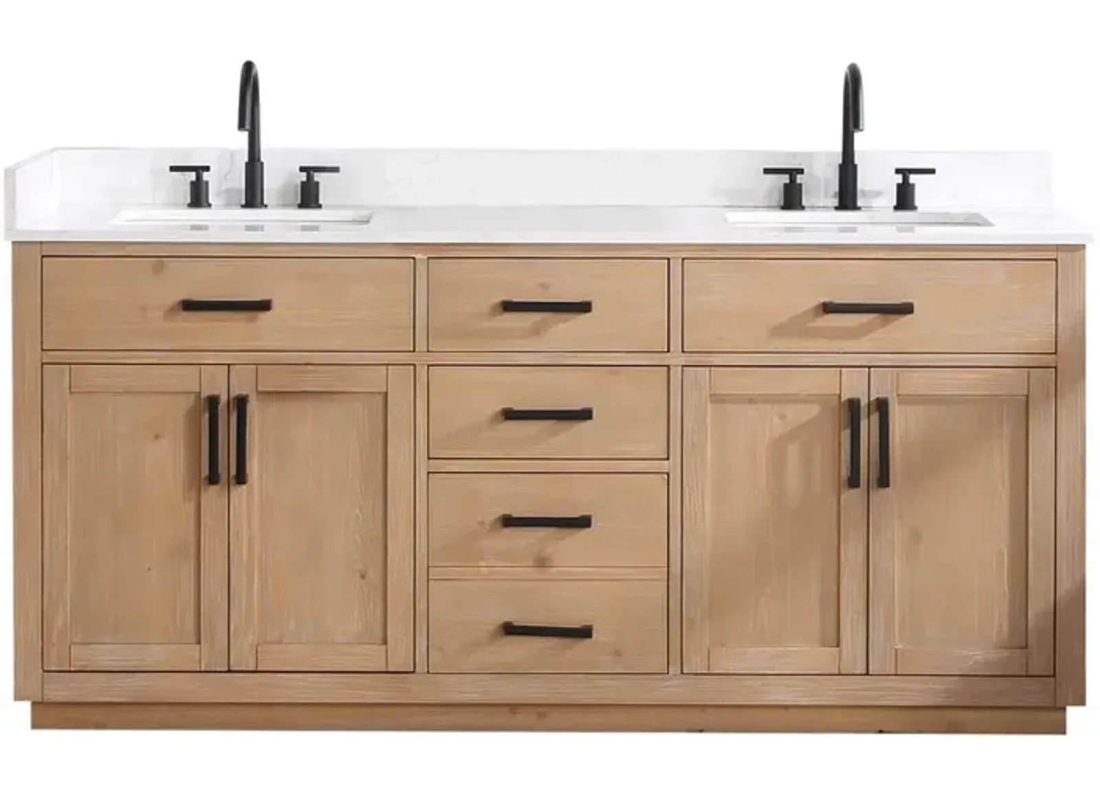 Altair 72 Double Bathroom Vanity in Light Brown without Mirror