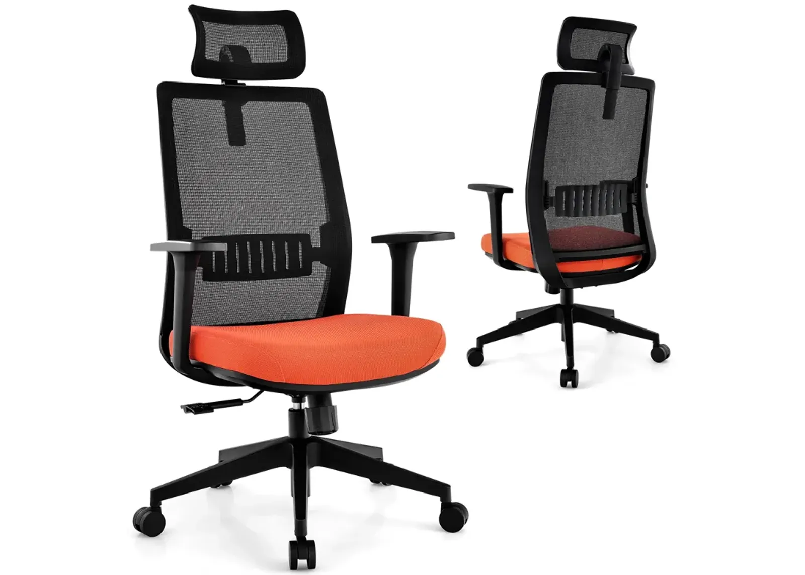 Ergonomic Office Chair with Lumbar Support and Adjustable Headrest