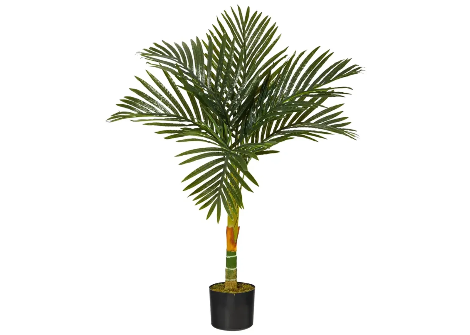 HomPlanti 3 Feet Single Stalk Golden Cane Artificial Palm Tree