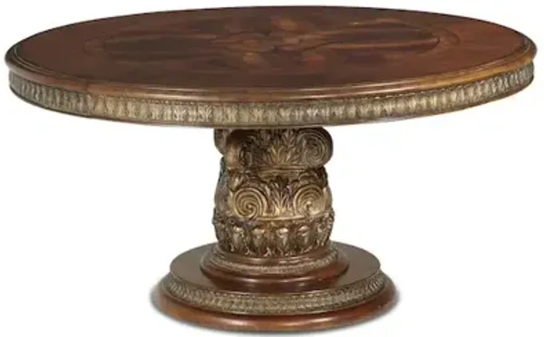 Michael Amini Villa Valencia Round Dining Table - Classic Chestnut
