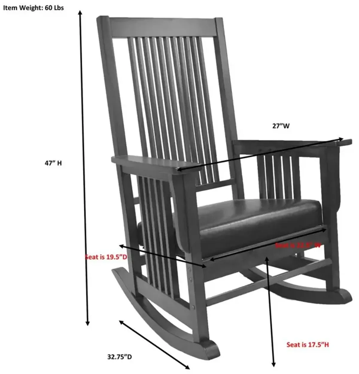 Carolina Living Chestnut Mission Rocker - Brown Upholstery