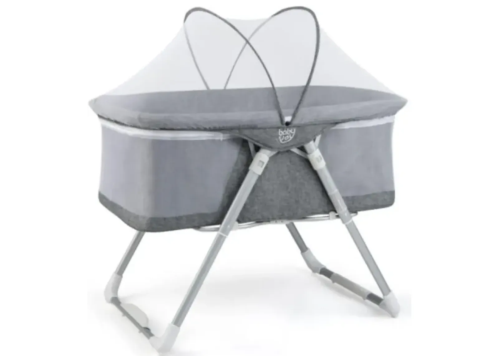 Hivvago 2-In-1 Baby Bassinet with Mattress and Net-Gray